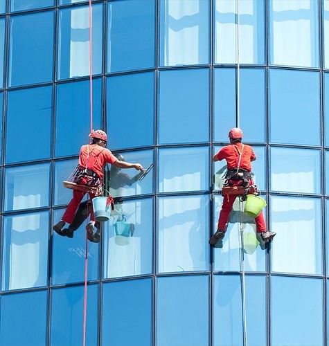Мытье фасадов промальпинистами в Реутове